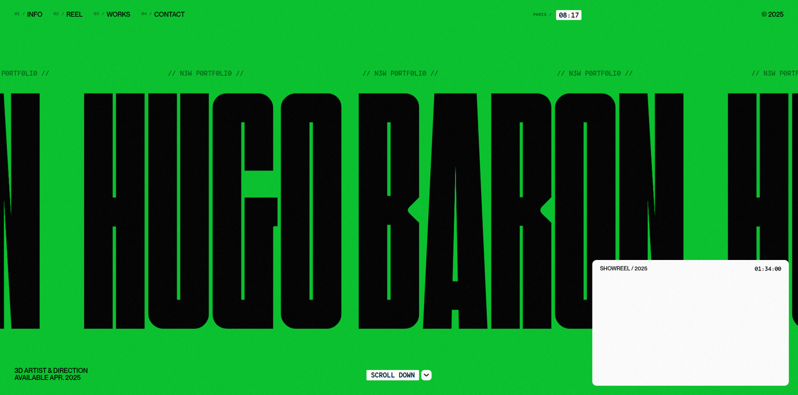 Hugo Baron hero section