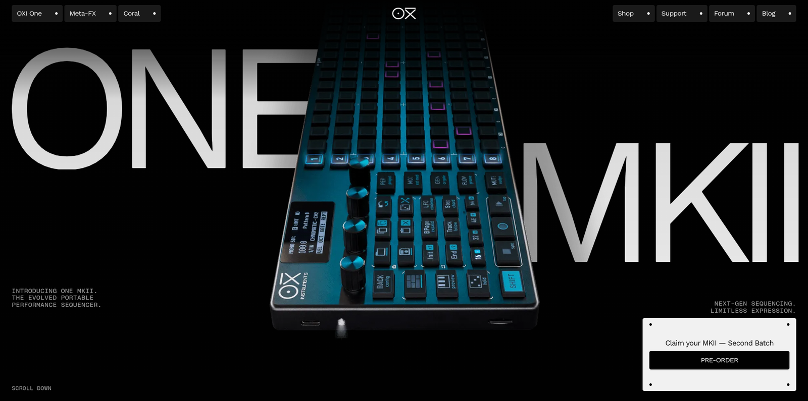 Oxi Instruments hero section