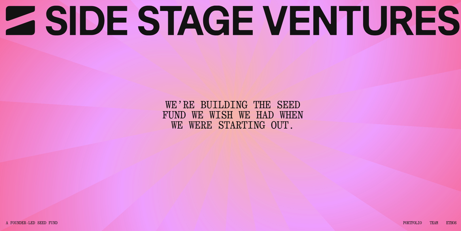 Side Stage Ventures hero section